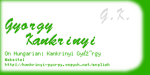 gyorgy kankrinyi business card